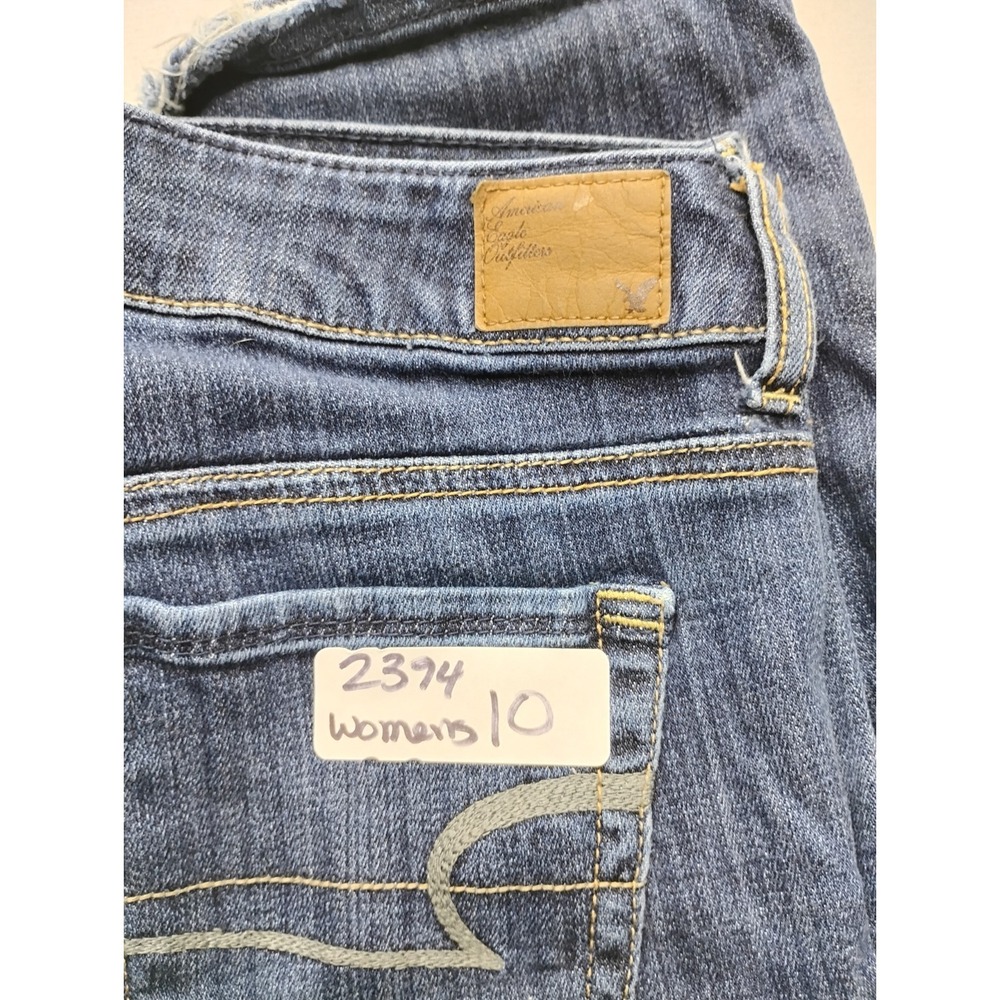 American Eagle AE Hipster Low Rise Boot Vintage Y2K Blue Pants Wide Leg Size 10 - Picture 16 of 16